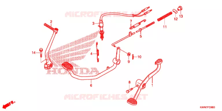 PEDALE Honda MOTO 110 WAVE 2012  AFS1102SHC