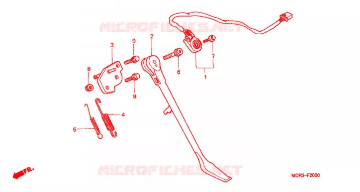 BEQUILLE Honda MOTO 750 VT 2002  VT750DC2