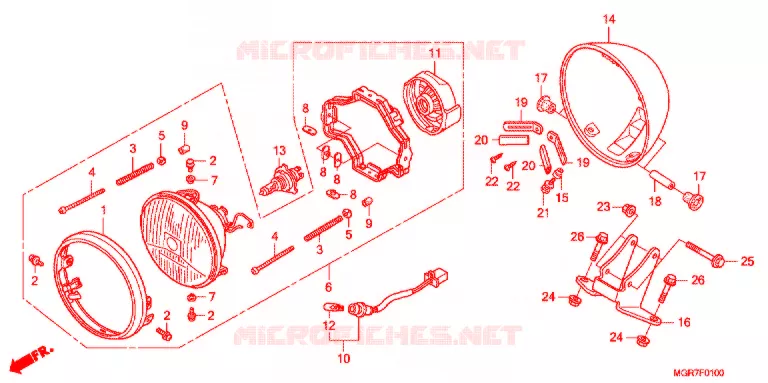PHARE (E) Honda MOTO 750 VT 2011  VT750SB