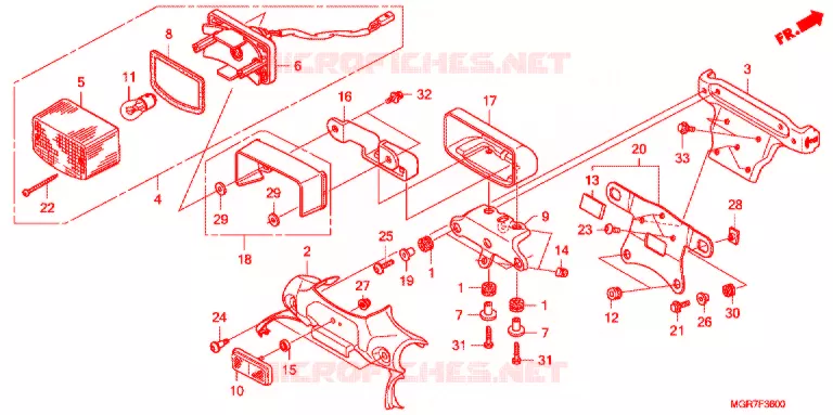 FEU ARRIERE Honda MOTO 750 VT 2011  VT750SB