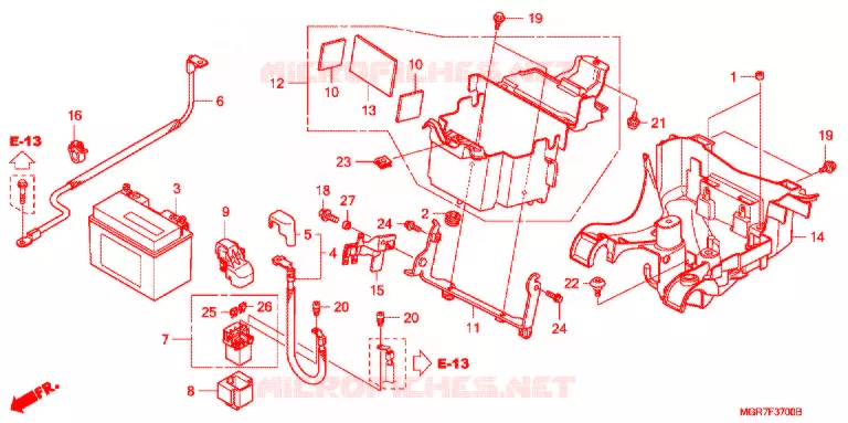 BATTERIE Honda MOTO 750 VT 2011  VT750SB