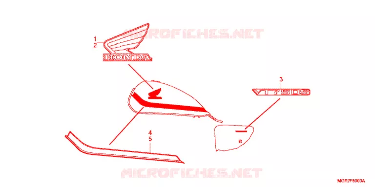 AUTOCOLLANTS Honda MOTO 750 VT 2011  VT750SB