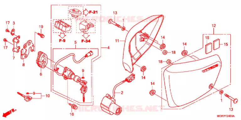 COUVERCLES LATERAUX Honda MOTO 750 VT 2011  VT750SB