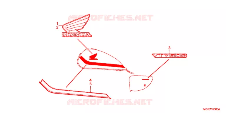 AUTOCOLLANTS Honda MOTO 750 VT 2011  VT750SB