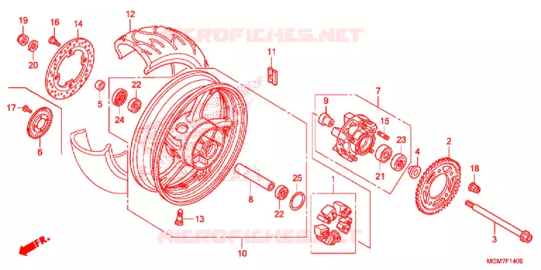 ROUE ARRIERE Honda MOTO 600 HORNET 2013  CB600FAD