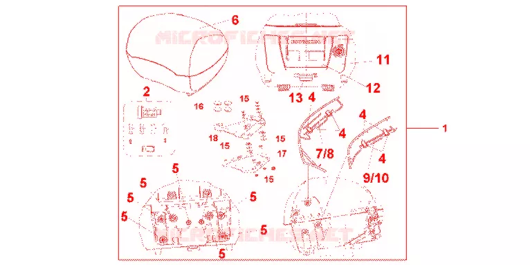 TOP CASE 31L P. FADELESS WHITE Honda MOTO 800 CROSSRUNNER 2013  VFR800XC