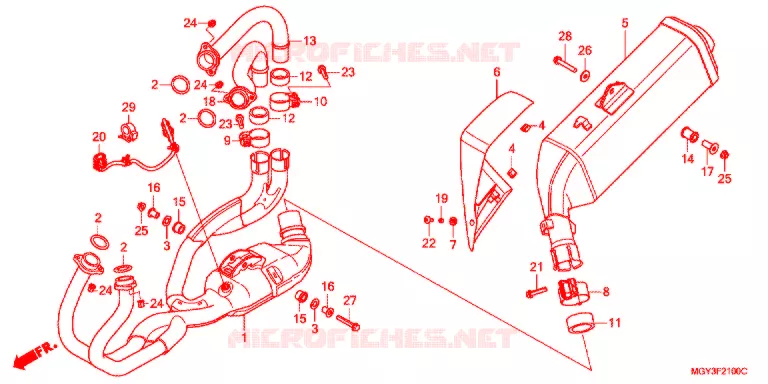 SILENCIEUX D'ECHAPPEMENT Honda MOTO 800 CROSSRUNNER 2012  VFR800XC