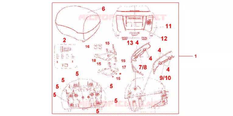 TOP CASE 31L P. FADELESS WHITE Honda MOTO 800 CROSSRUNNER 2012  VFR800XC
