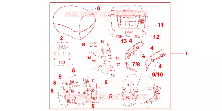 TOP CASE 31L P. FADELESS WHITE Honda MOTO 800 CROSSRUNNER 2012  VFR800XC