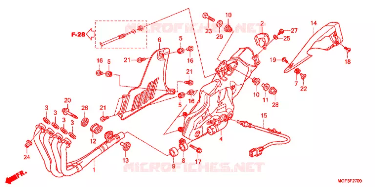 SILENCIEUX D'ECHAPPEMENT (CBR1000RRC/D/RAC/D) Honda MOTO 1000 CBR 2012  CBR1000RAC