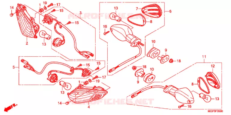 CLIGNOTANT Honda MOTO 1000 CBR 2012  CBR1000RAC