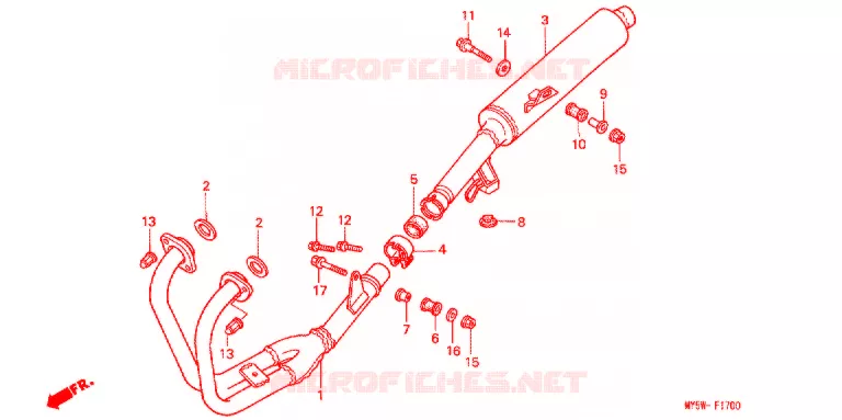 SILENCIEUX D'ECHAPPEMENT Honda MOTO 500 CB 2000  CB500Y