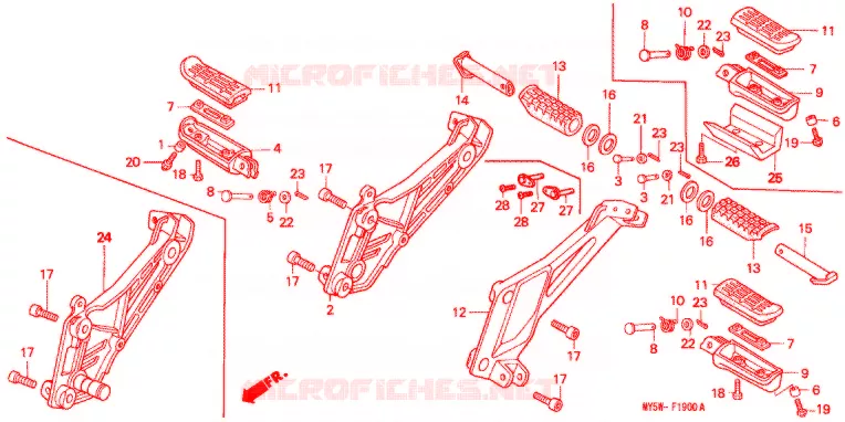 REPOSE PIED Honda MOTO 500 CB 2000  CB500Y
