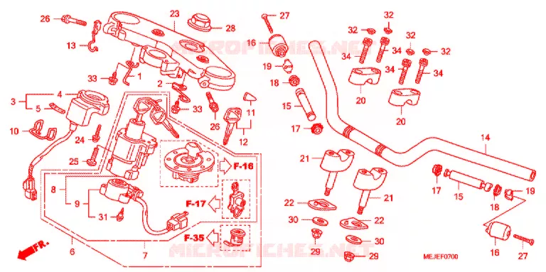 GUIDON - TE DE FOURCHE Honda MOTO 1300 CB 2007  CB1300SA7