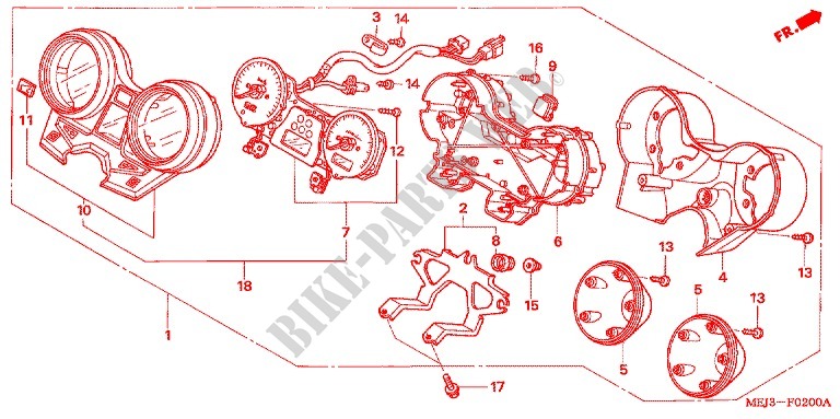 COMPTEUR (CB1300/A/F/F1) pour Honda CB 1300 ABS 2005