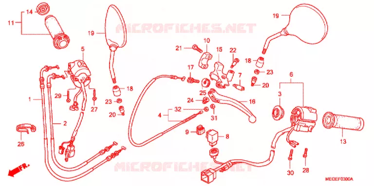 COMMODOS - POIGNEES - CABLES Honda MOTO 750 SHADOW 2008  VT750C8