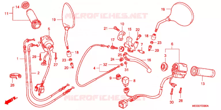COMMODOS - POIGNEES - CABLES Honda MOTO 750 SHADOW 2008  VT750C8