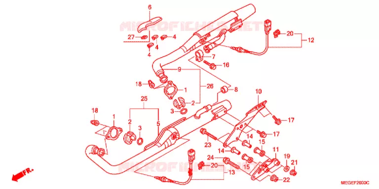 SILENCIEUX D'ECHAPPEMENT Honda MOTO 750 SHADOW 2008  VT750C8