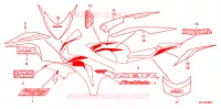 AUTOCOLLANTS (2) pour Honda CBR 1000 RR FIREBLADE 2009