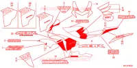 AUTOCOLLANTS (3) pour Honda CBR 1000 RR FIREBLADE 2009