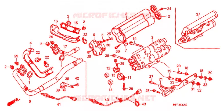 SILENCIEUX D'ECHAPPEMENT Honda MOTO 1300 VT 2011  VT1300CXAB
