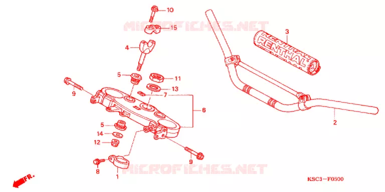 GUIDON - TE DE FOURCHE Honda MOTO 250 CRF 2006  CRF250X6