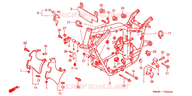CADRE Honda MOTO 750 SHADOW 2001  VT750C21