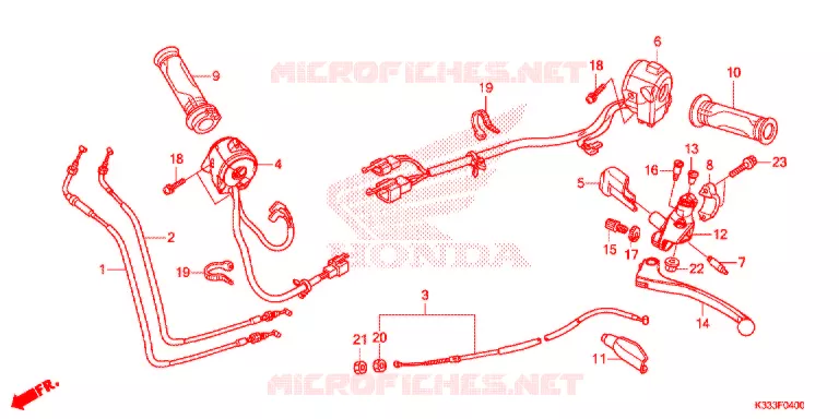 LEVIER DE GUIDON - CABLE - COMMODO Honda MOTO 250 CBR 2016  CBR250RAG