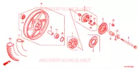 ROUE ARRIERE (MOULURE) pour Honda ACE 125 MOULDED WHEELS 3KE 2015
