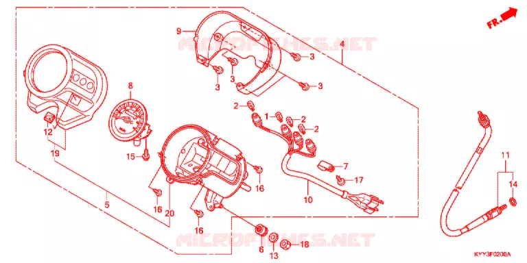 COMPTEUR (1) Honda MOTO 125 ACE 2015  CGX125SHF