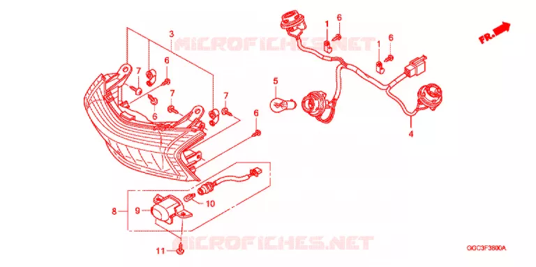 FEU ARRIERE Honda SCOOTER 110 SPACY 2014  SCR1104WHE