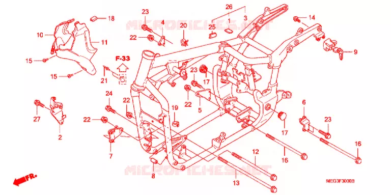 CADRE Honda MOTO 750 SHADOW 2007  VT750C7