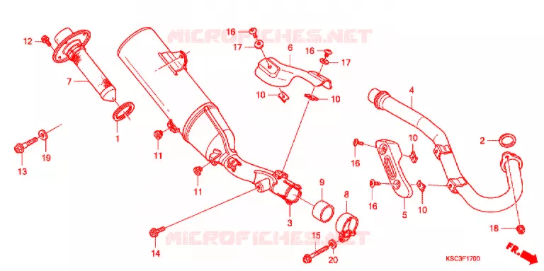 SILENCIEUX D'ECHAPPEMENT Honda MOTO 250 CRF 2008  CRF250X8