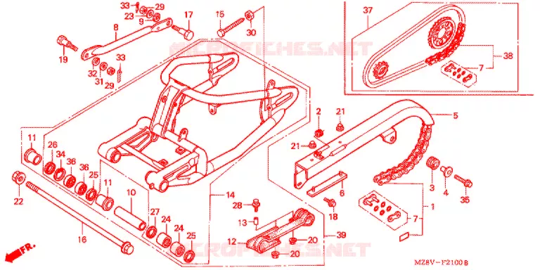 BRAS OSCILLANT Honda MOTO 600 SHADOW 1999  VT600CX