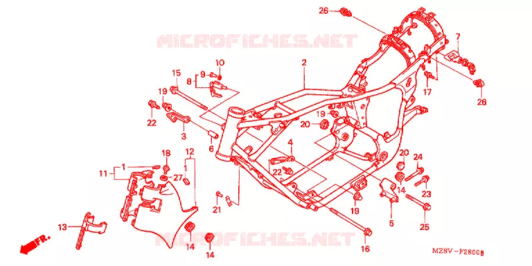 CADRE Honda MOTO 600 SHADOW 1999  VT600CX