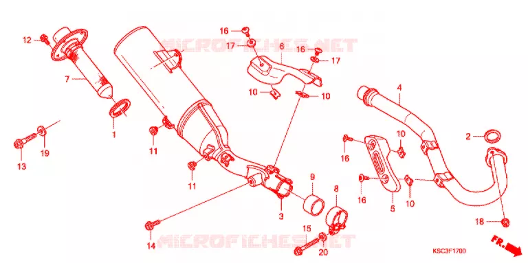 SILENCIEUX D'ECHAPPEMENT Honda MOTO 250 CRF 2007  CRF250X7