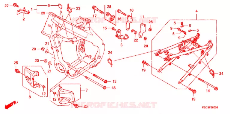 CADRE Honda MOTO 250 CRF 2007  CRF250X7