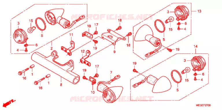 CLIGNOTANT Honda MOTO 750 SHADOW 2011  VT750CSA