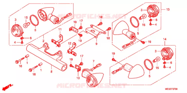 CLIGNOTANT Honda MOTO 750 SHADOW 2010  VT750CSA