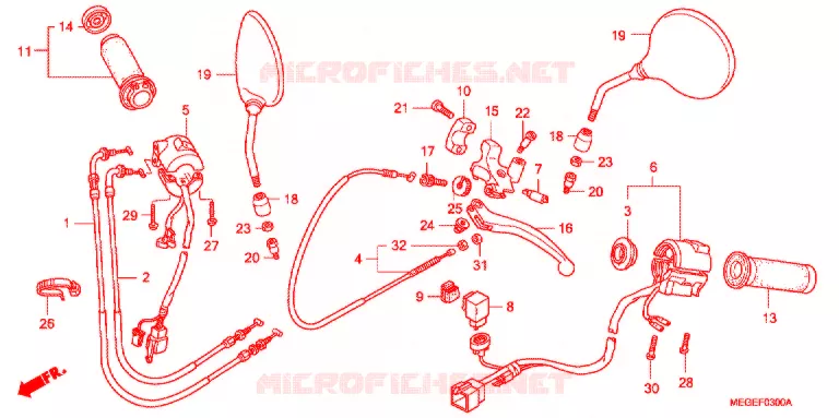 COMMODOS - POIGNEES - CABLES Honda MOTO 750 SHADOW 2010  VT750CSA