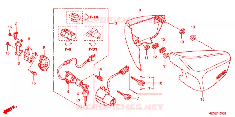 COUVERCLES LATERAUX Honda MOTO 750 SHADOW 2011  VT750CSA