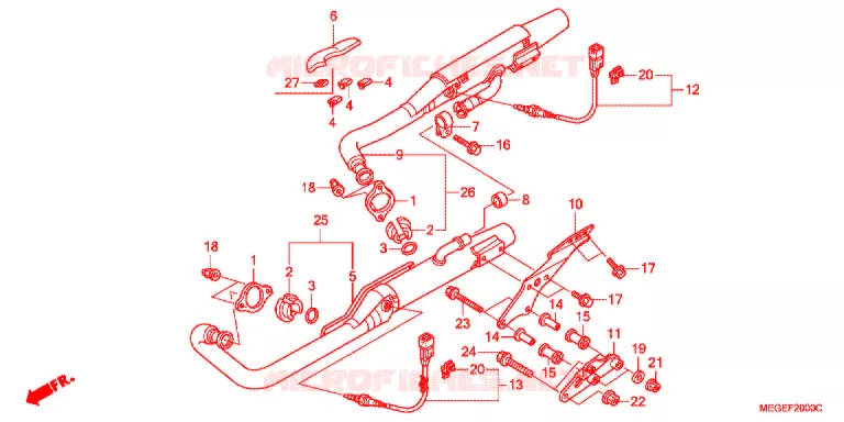 SILENCIEUX D'ECHAPPEMENT Honda MOTO 750 SHADOW 2011  VT750CSA