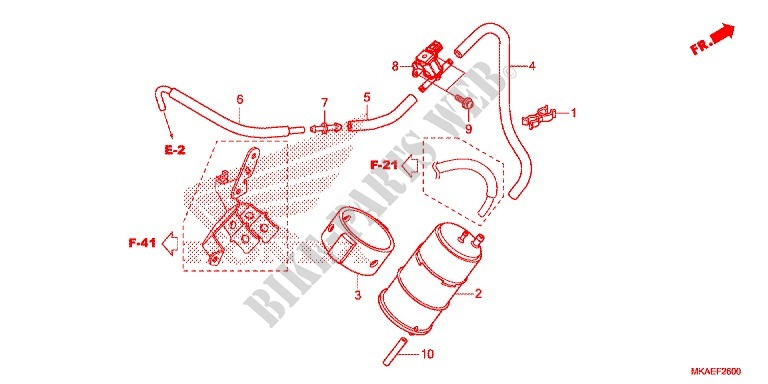 SYSTÈME DE RECYCLAGE DES GAZ pour Honda NC 750 INTEGRA GRIS, NOIR 2016