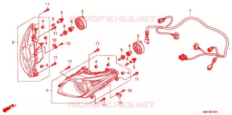 PHARE (FJS400D9/FJS400A) Honda SCOOTER 400 SILVERWING 2009  FJS400A9