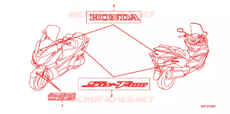 AUTOCOLLANTS (FJS400D9/FJS400A) Honda SCOOTER 400 SILVERWING 2009  FJS400A9