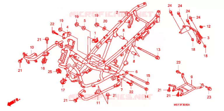 CADRE Honda SCOOTER 400 SILVERWING 2011  FJS400A9
