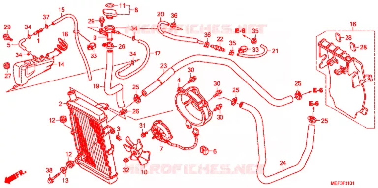 RADIATEUR (FJS400D9/FJS400A) Honda SCOOTER 400 SILVERWING 2009  FJS400A9