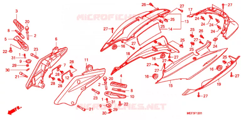 CARENAGE ARRIERE (FJS400D9/FJS400A) Honda SCOOTER 400 SILVERWING 2011  FJS400A9