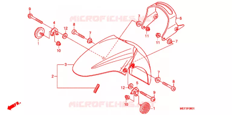 GARDE BOUE AVANT (FJS400D9/FJS400A) Honda SCOOTER 400 SILVERWING 2013  FJS400A9