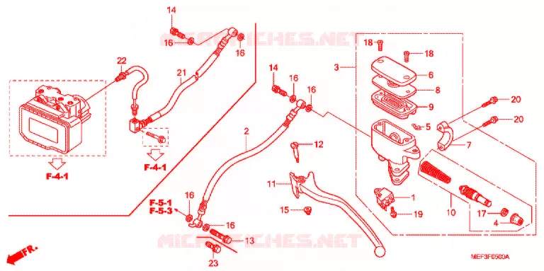 MAITRE CYLINDRE DE FREIN ARRIERE Honda SCOOTER 400 SILVERWING 2013  FJS400A9